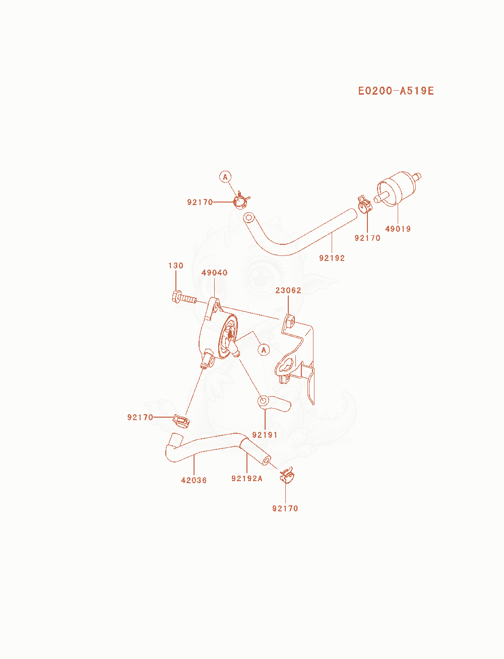 Exploded parts diagram of the Fuel-Tank / Fuel-Valve of a Kawasaki FH580V-ES20 engine, with numbered balloons