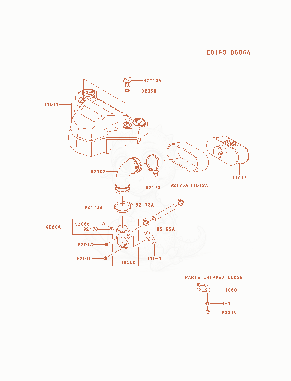 Exploded parts diagram of the Air-Filter / Muffler of a Kawasaki FS481V-AS30 engine, with numbered balloons