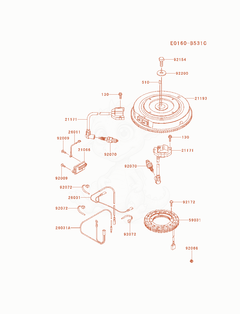 Exploded parts diagram of the Electric-Equipment of a Kawasaki FS481V-AS30 engine, with numbered balloons
