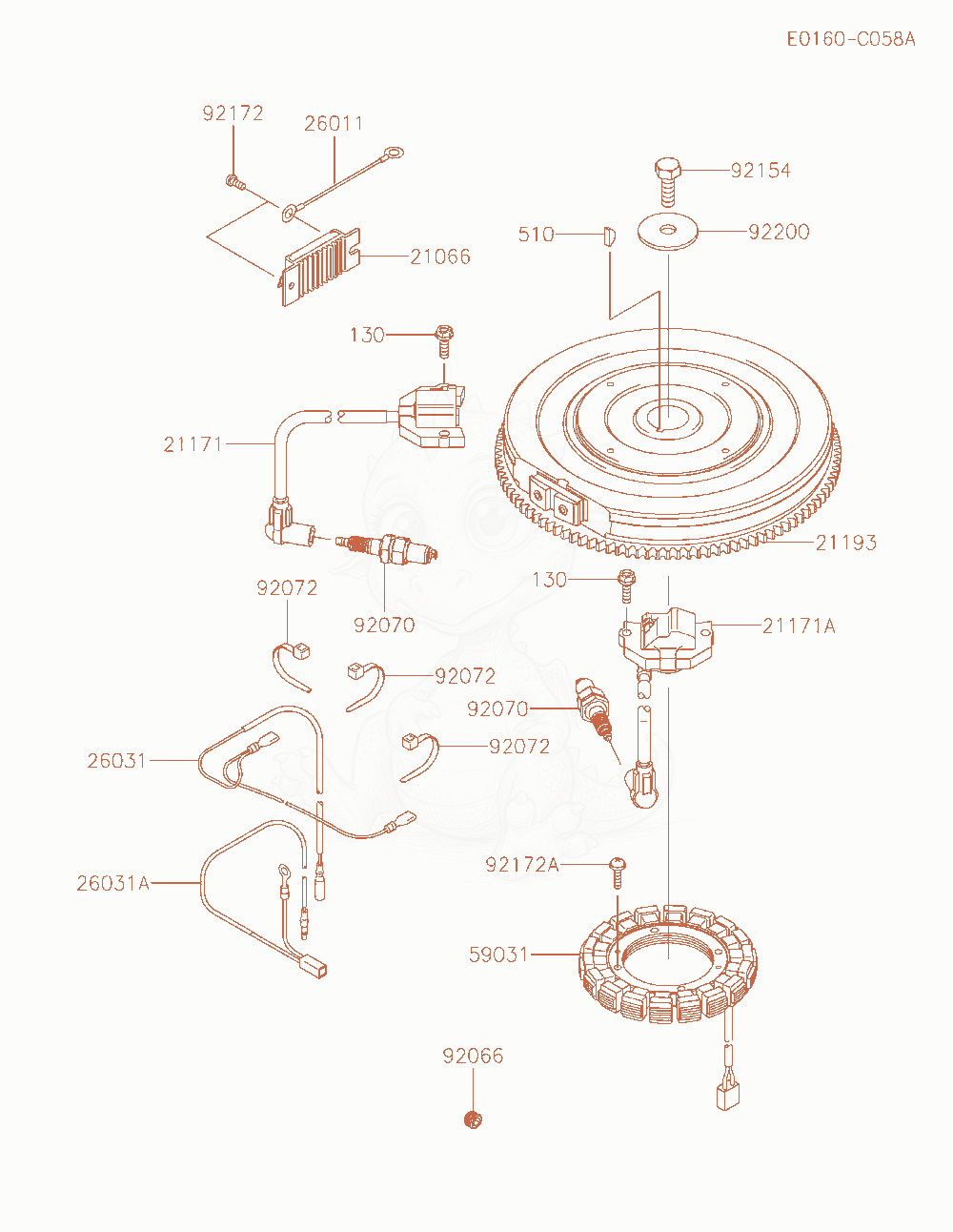 Exploded parts diagram of the Electric-Equipment of a Kawasaki FX921V-JS00 engine, with numbered balloons