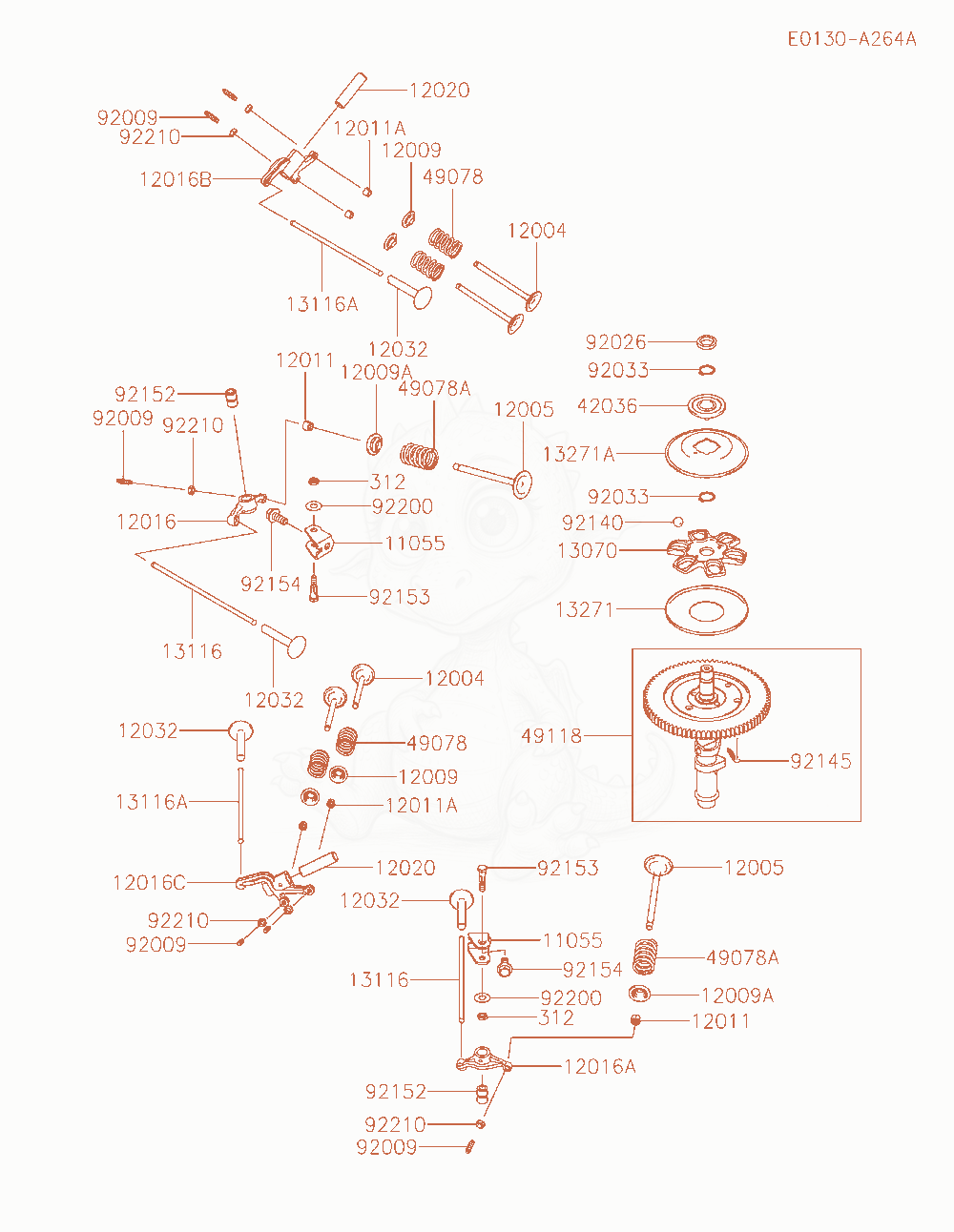 Exploded parts diagram of the Valve / Camshaft of a Kawasaki FX921V-JS00 engine, with numbered balloons