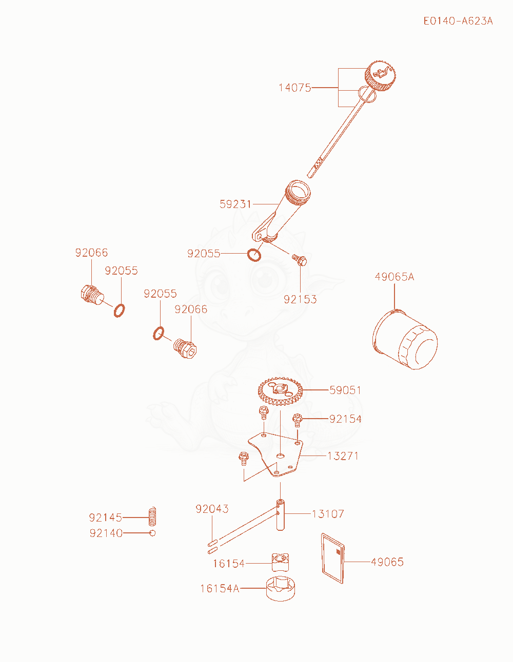 Exploded parts diagram of the Lubrication-Equipment of a Kawasaki FX921V-JS00 engine, with numbered balloons